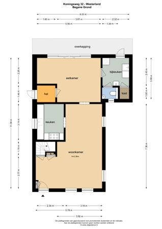 Floorplan - Koningsweg 32, 1778 JN Westerland
