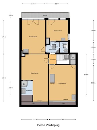 Floorplan - Dierenselaan 157, 2573 KE The Hague