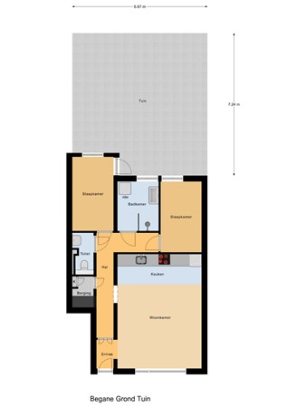 Floorplan - Burgemeester van der Veldestraat 18, 2552 TG Den Haag