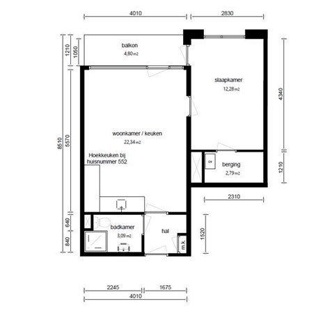 Churchilllaan 522, 4532 MB Terneuzen - Plattegrond appartementencomplex de Zeester - Churchilllaan.JPG