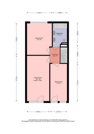 Barbeeldam 1, 2492 MX Den Haag - Plattegrond 2e verdieping Barbeeldam 1-2- Den Haag .jpeg