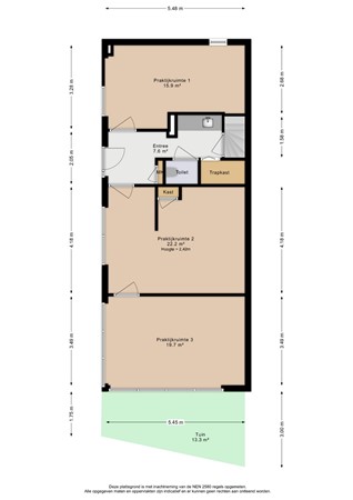 Barbeeldam 1, 2492 MX Den Haag - Plattegrond begane grond perceel Barbeeldam 1-2- Den Haag .jpeg