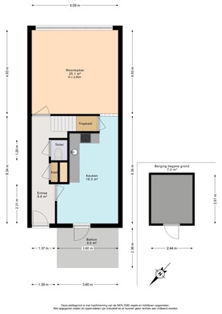 Melkeppe 36, 2498 CW Den Haag - Plattegrond 1e woonlaag Melkeppe 36 - Den Haag.jpg