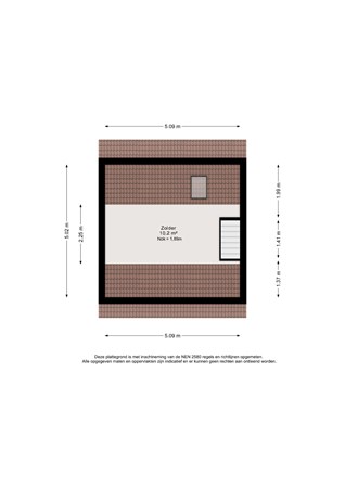 Melkeppe 36, 2498 CW Den Haag - Plattegrond zolder Melkeppe 36 - Den Haag.jpg