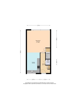 Smientstraat 55, 2492 PB Den Haag - Plattegrond begane grond Smientstraat 55 - Den Haag.jpg