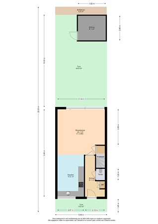 Smientstraat 55, 2492 PB Den Haag - Plattegrond begane grond perceel Smientstraat 55 - Den Haag.jpg