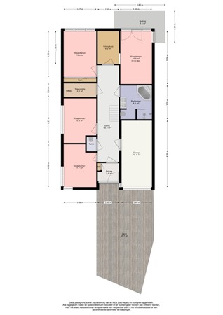Dodaarsoever 13, 2492 RZ Den Haag - Plattegrond begane grond perceel Dodaarsoever 13 - Den Haag.jpg
