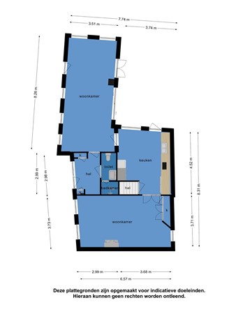 Floorplan - Middenstraat 20, 8754 CT Makkum