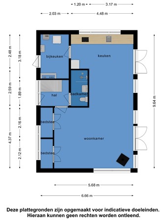 Floorplan - Ossenbeltsdijk 1H40, 7241 RT Lochem