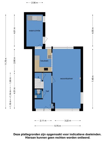 Floorplan - Menno Simonsstraat 12, 8748 AK Witmarsum