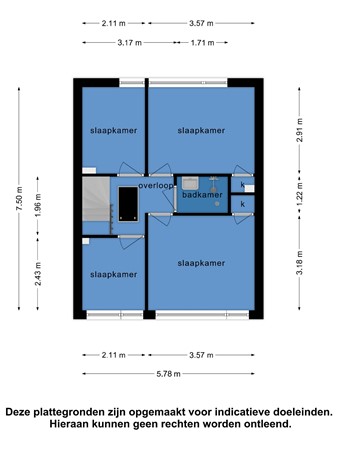 Floorplan - Menno Simonsstraat 12, 8748 AK Witmarsum