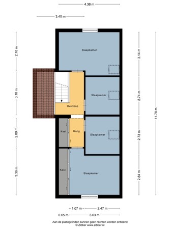 Floorplan - Bleekstraat 34, 8754 CL Makkum