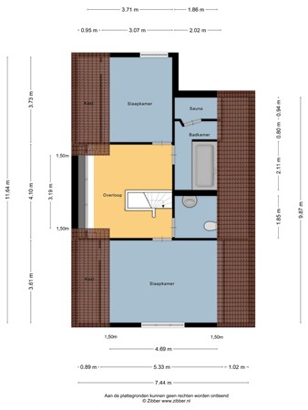 Floorplan - De Holle Poarte 28, 8754 HC Makkum