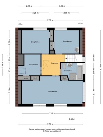 Floorplan - Ds L Touwenlaan 32, 8754 BS Makkum