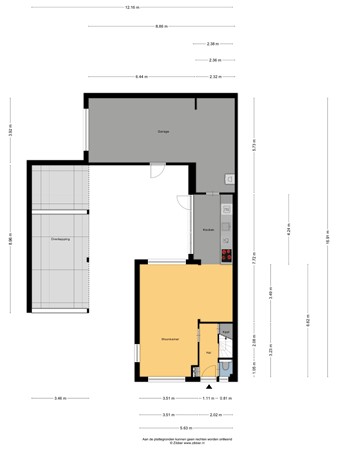 Floorplan - Botterstraat 13, 8754 AA Makkum