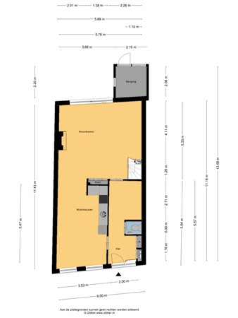Floorplan - Vallaat 28, 8754 EW Makkum