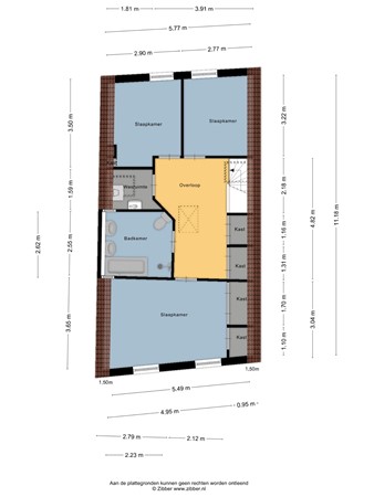 Floorplan - Vallaat 28, 8754 EW Makkum