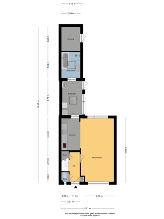 Floorplan - Botterstraat 3, 8754 AA Makkum