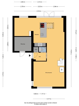 Floorplan - Trêd 93, 8603 DZ Sneek