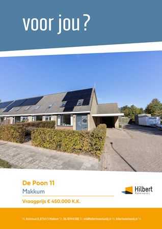 Hoekwoning te koop: De Poon 11, Makkum