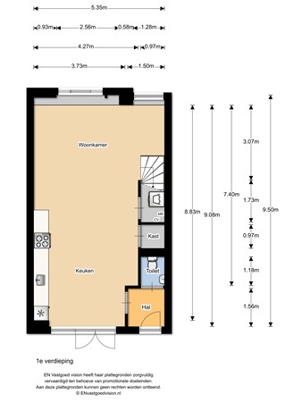 Floorplan - Rozengracht 86C, 1506 SH Zaandam