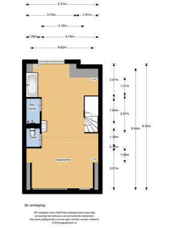 Floorplan - Rozengracht 86C, 1506 SH Zaandam