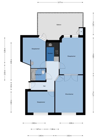 Floorplan - Paramaribostraat 27-1, 1058 VG Amsterdam