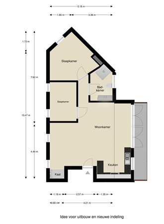 Floorplan - Van Brakelstraat 38IV, 1057 XC Amsterdam