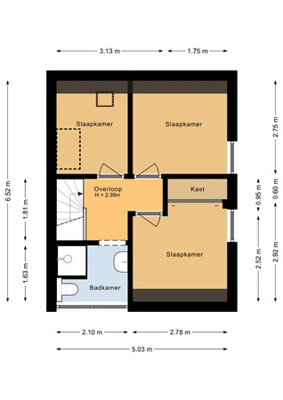 Veritasweg 38, 6861 XP Oosterbeek - Eerste verdieping - 2D.jpg