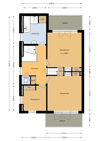 Albert Cuypstraat 26, 6814 LD Arnhem - Eerste verdieping - 2D.jpg