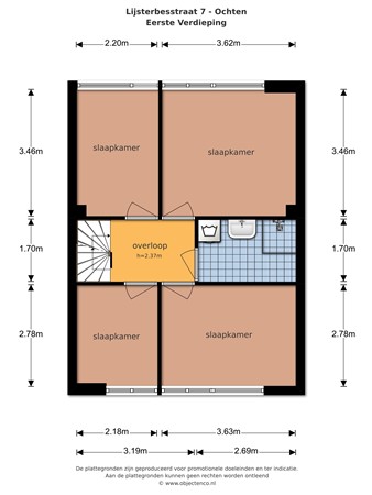 Floorplan - Lijsterbesstraat 7, 4051 GT Ochten