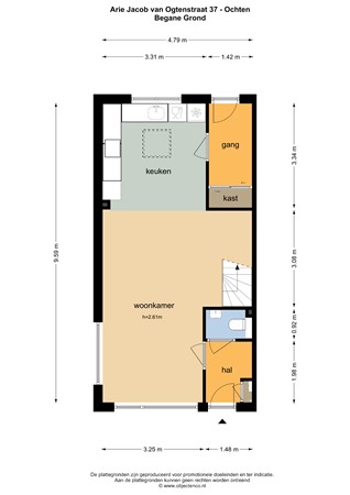 Floorplan - Arie Jacob van Ogtenstraat 37, 4051 AM Ochten