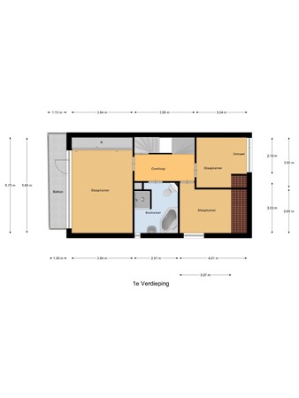 Floorplan - Waalkant 40, 4051 EK Ochten