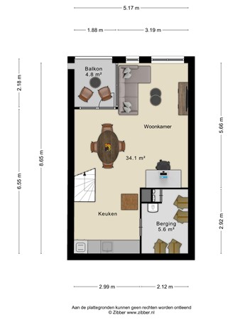 Floor plan - Hoogzwanenstraat 137, 6211 BZ Maastricht 