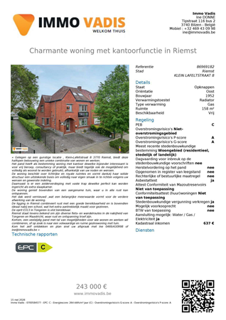 Brochure - infofiche Klein Lafeltstraat 8 3770 Riemst.pdf - Klein Lafeltstraat 8, 3770 Riemst