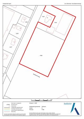 Noorddammerweg 68, 1424 NX De Kwakel - Kadastrale kaart - rood omlijnd.jpg