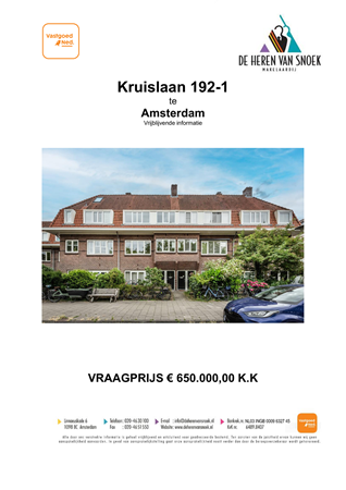Brochure preview - Brochure Kruislaan 192-1, 1098 SK Amsterdam.pdf