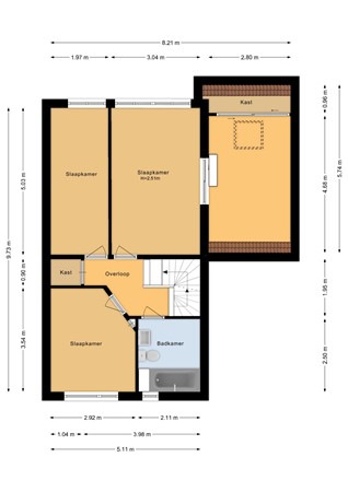 Drieskensacker 1054, 6546 MC Nijmegen - Eerste verdieping - 2D.jpg