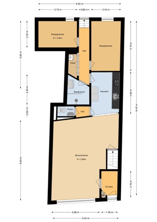Rosendaalsestraat 249, 6824 CG Arnhem - Begane grond - 2D.jpg