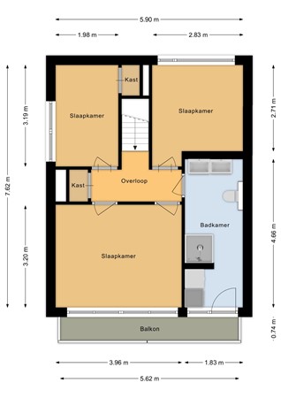 Lavendelstraat 8, 6641 BX Beuningen - Eerste verdieping - 2D.jpg
