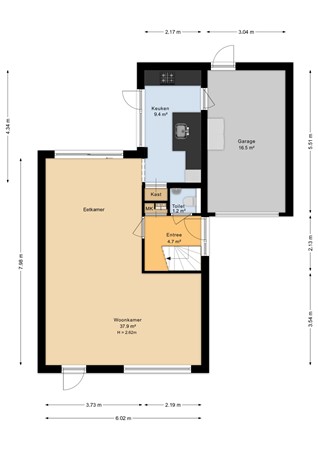Kraaijenberg 7319, 6601 SG Wijchen - Begane grond - 2D.jpg