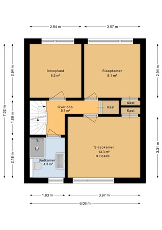 Kraaijenberg 9314, 6601 PG Wijchen - Eerste verdieping - 2D.jpg