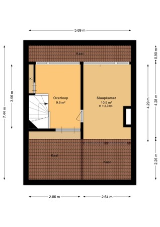 Gruttostraat 3, 6601 EP Wijchen - Tweede verdieping - 2D.jpg