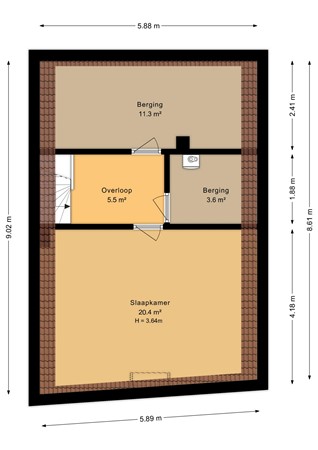 St.Jorisstraat 3, 5361 HC Grave - Tweede verdieping - 2D.jpg