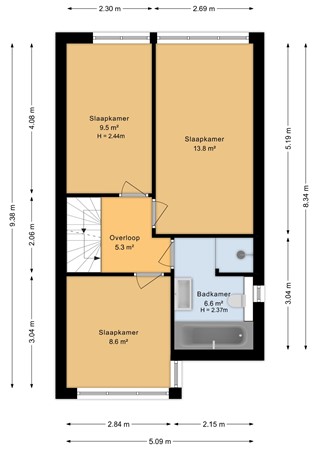 Saltshof 2203, 6604 EW Wijchen - Eerste verdieping - 2D.jpg