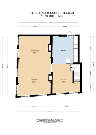 Floorplan - Pieterskerk-Choorsteeg 23, 2311 TR Leiden