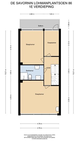 Floorplan - De Savornin Lohmanplantsoen 86, 2253 VR Voorschoten