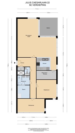 Floorplan - Julius Caesarlaan 22, 2314 BR Leiden