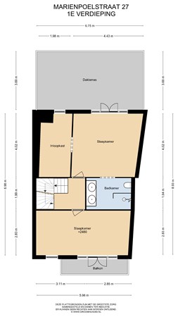 Floorplan - Mariënpoelstraat 27, 2334 CW Leiden