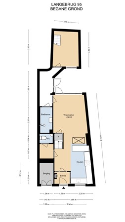 Floorplan - Langebrug 95, 2311 TJ Leiden